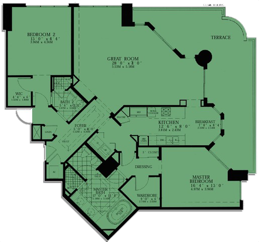Floor Plan 'B' at Turnberry Place